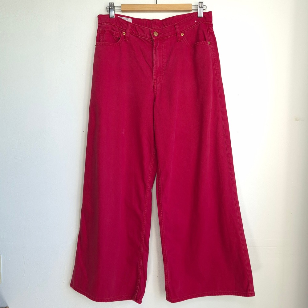 GAP Baggy Sled Jeans 29/8 Wide Leg 90s Y2K Streetwear Skater High Rise Denim Red